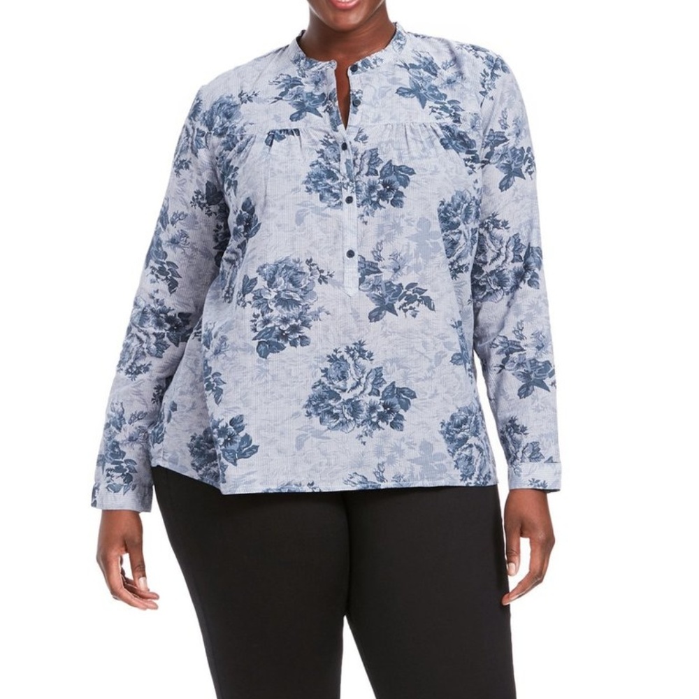 Lucky Brand Floral Chambray Shirt